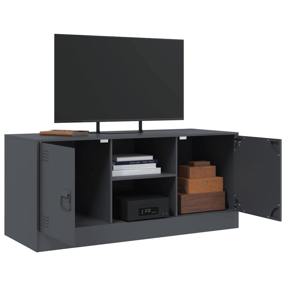 Mueble para TV de acero gris antracita 99x39x44