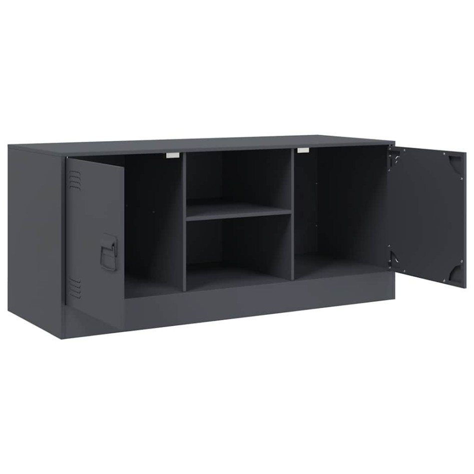Mueble para TV de acero gris antracita 99x39x44