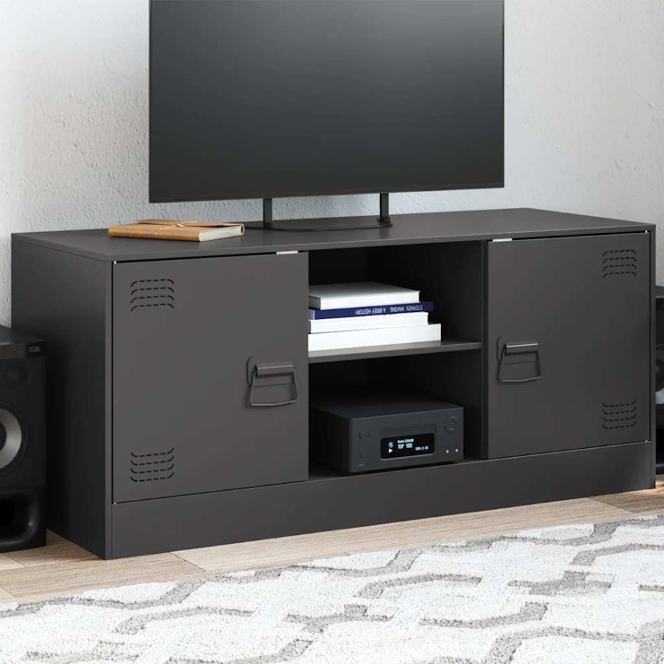 Mueble para TV de acero negro 99x39x44