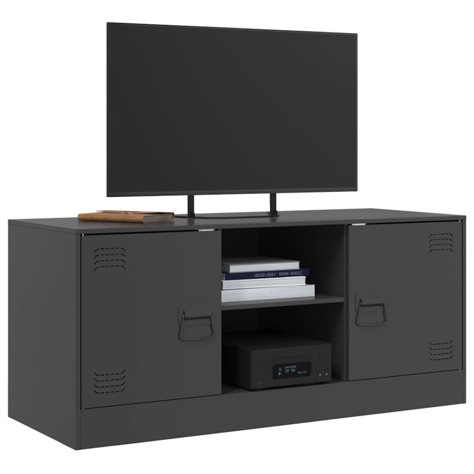 Mueble para TV de acero negro 99x39x44