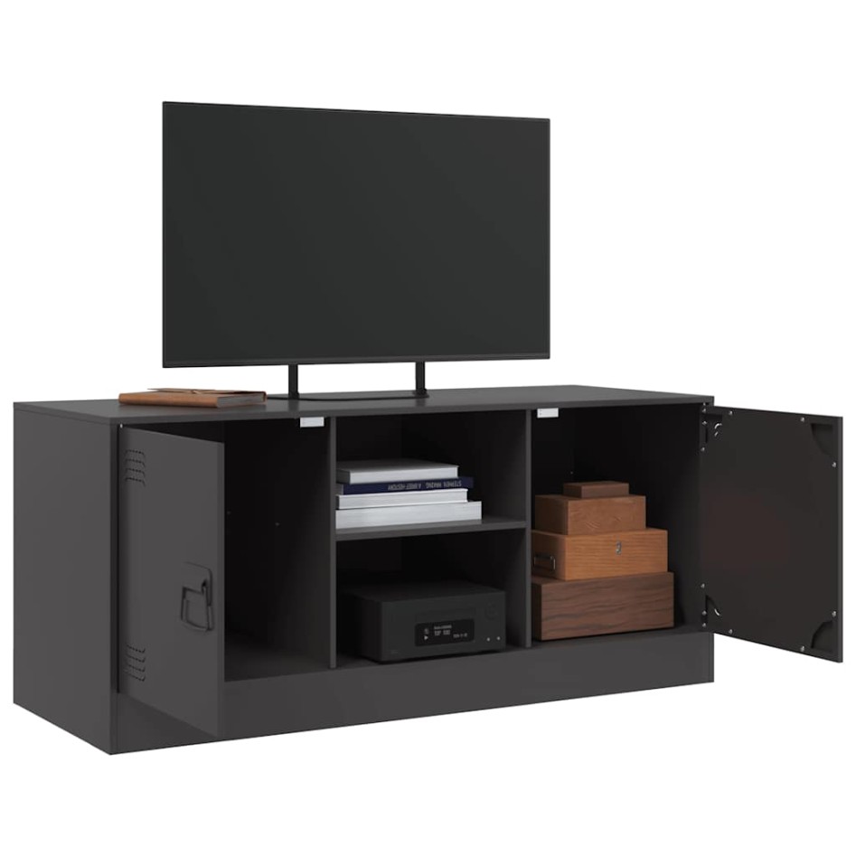 Mueble para TV de acero negro 99x39x44