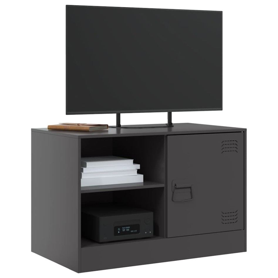 Mueble para TV de acero negro 67x39x44