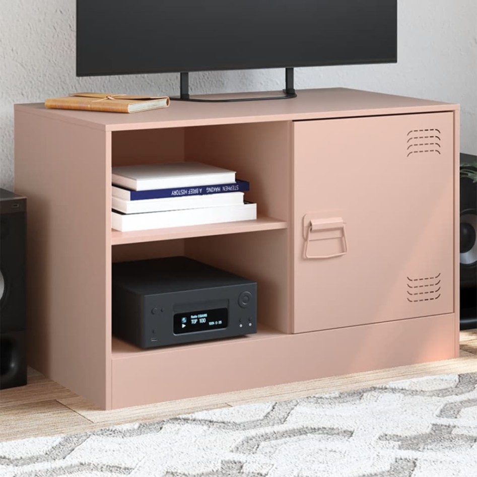 Mueble para TV de acero rosa 67x39x44