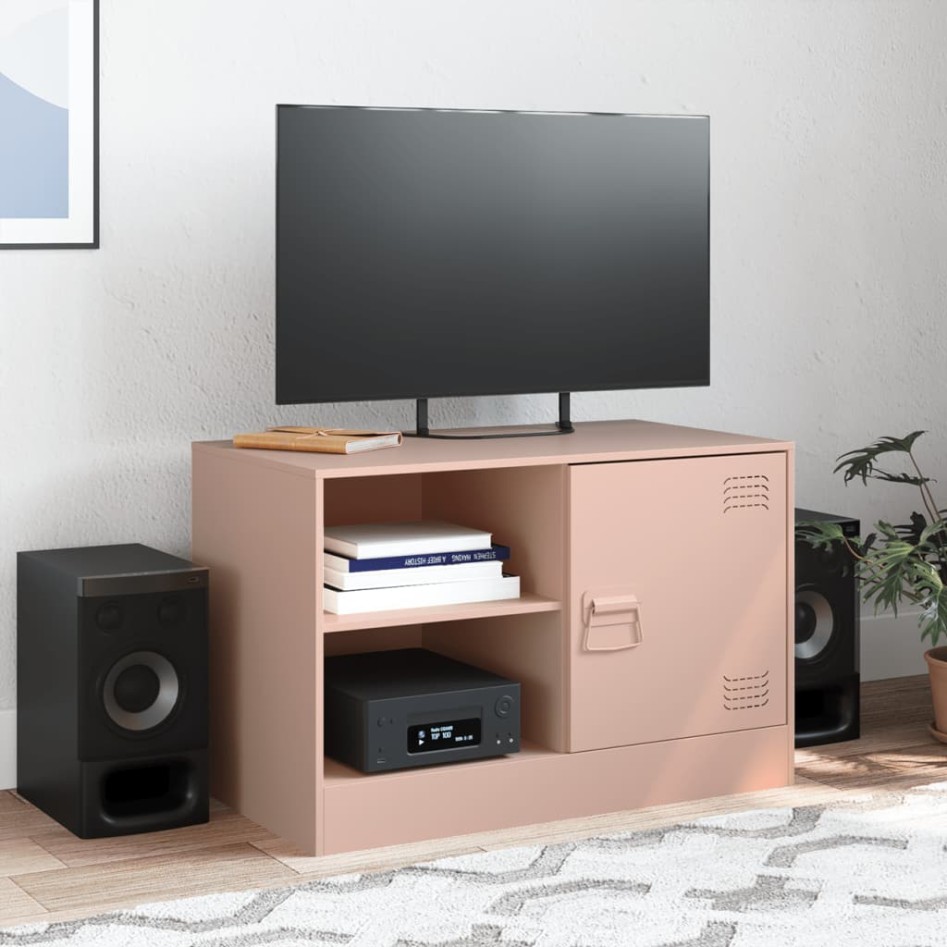 Mueble para TV de acero rosa 67x39x44