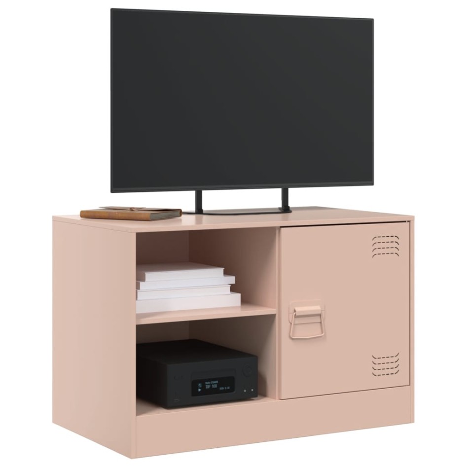 Mueble para TV de acero rosa 67x39x44