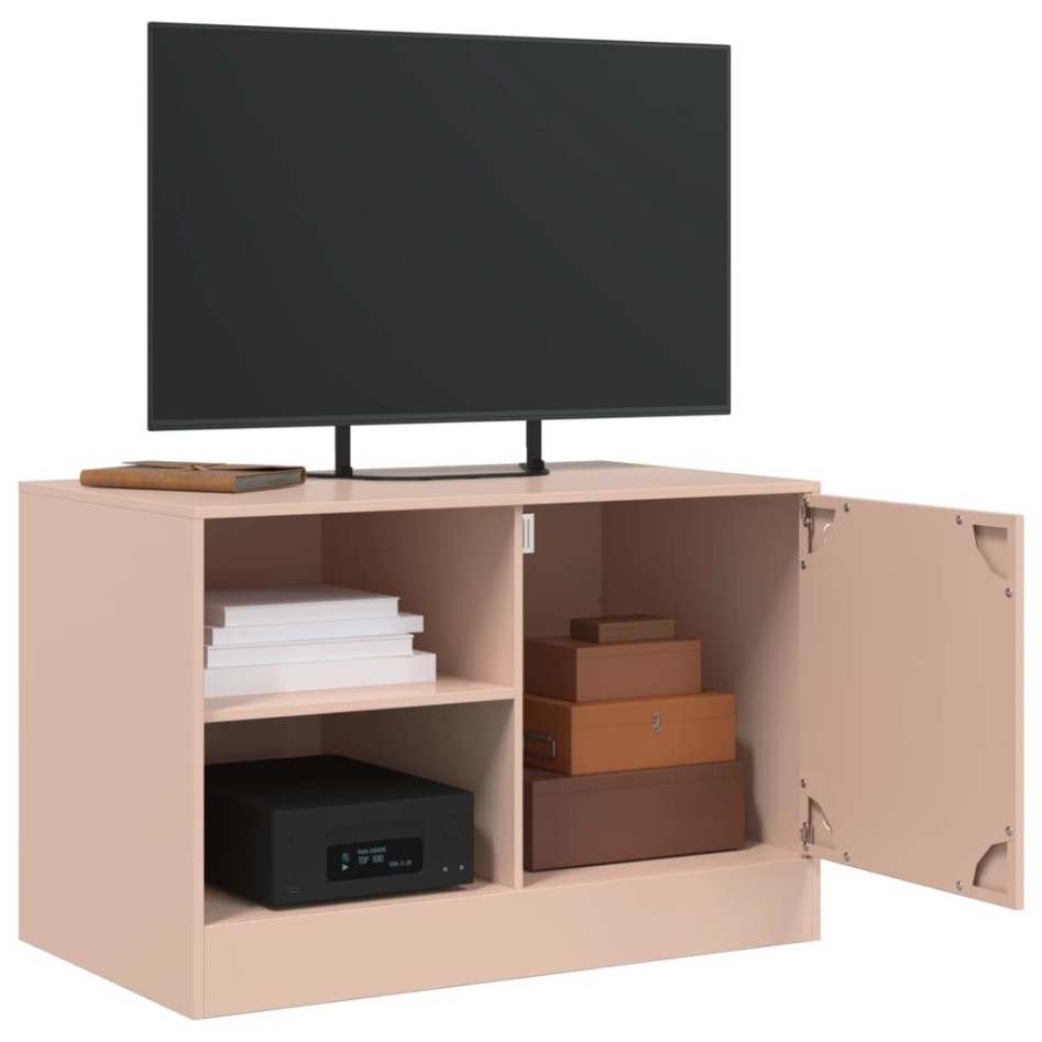 Mueble para TV de acero rosa 67x39x44