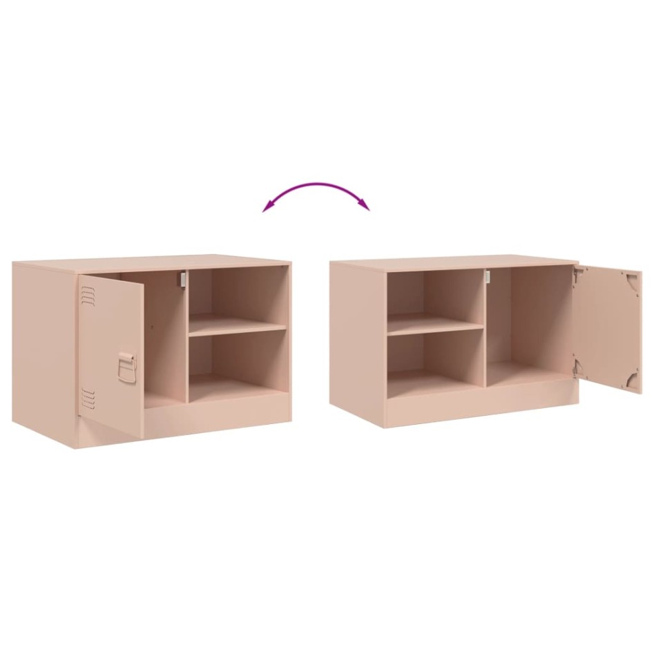 Mueble para TV de acero rosa 67x39x44