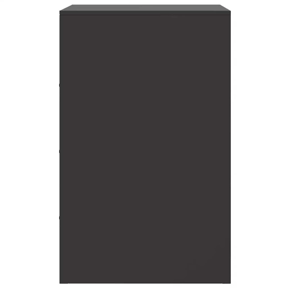 Mesita de noche acero negra 34,5x39x62