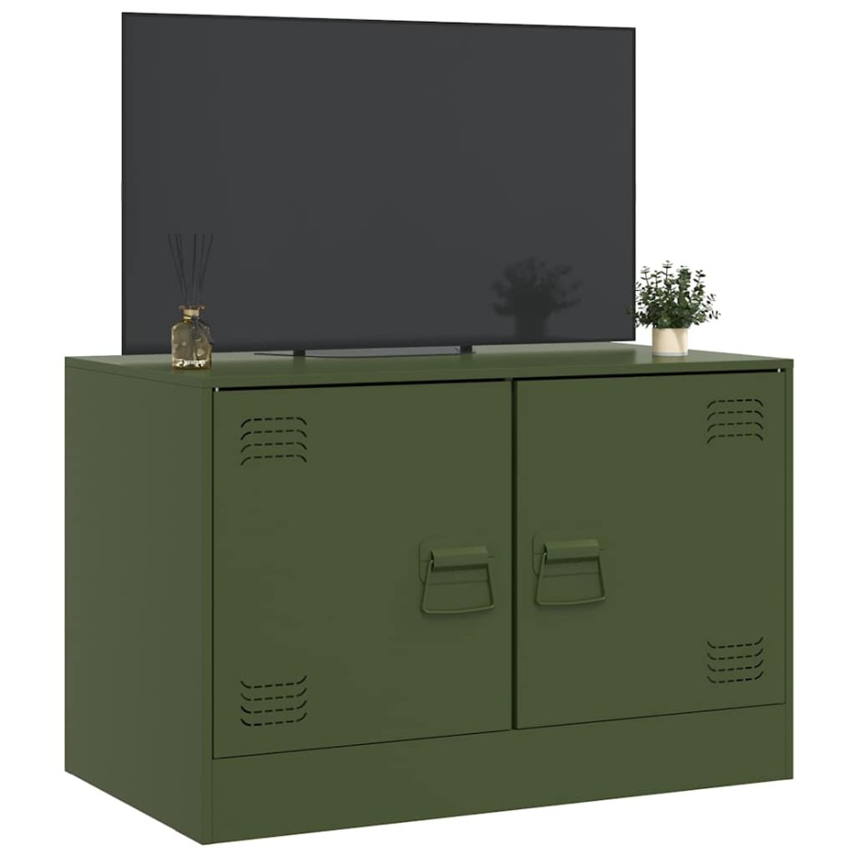 Mueble para TV de acero verde oliva 67x39x44