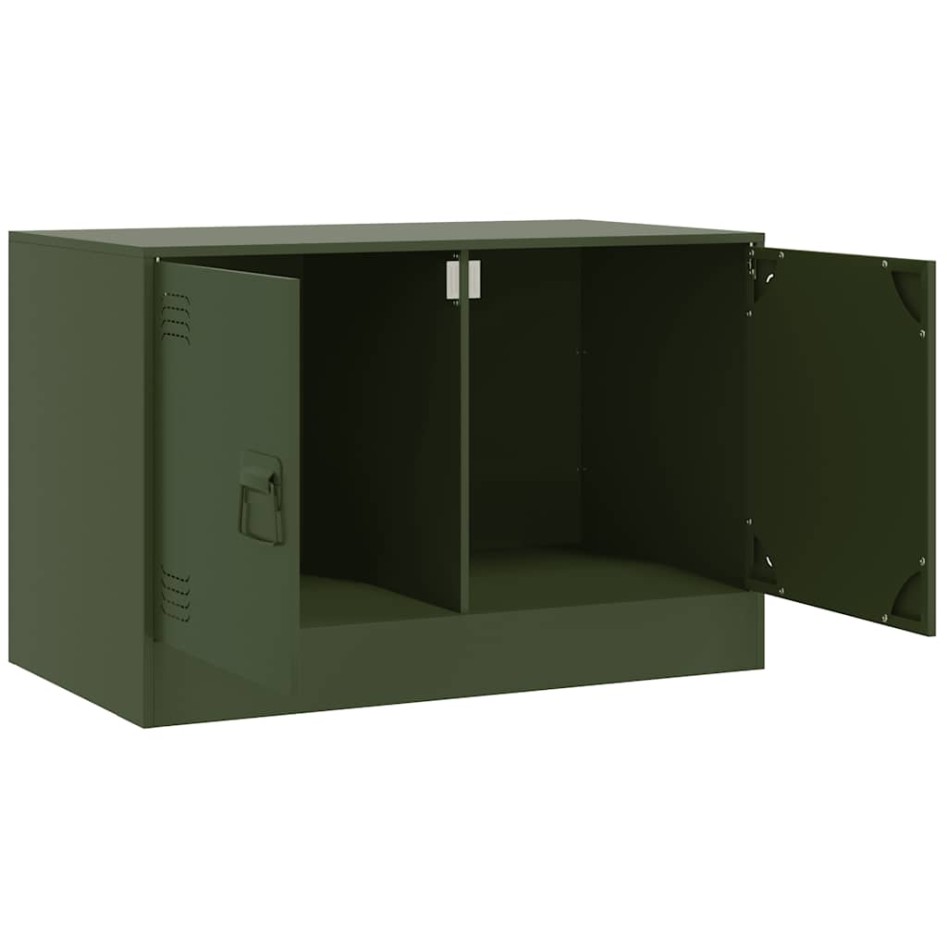 Mueble para TV de acero verde oliva 67x39x44