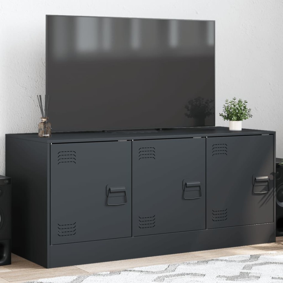 Mueble para TV de acero gris antracita 99x39x44