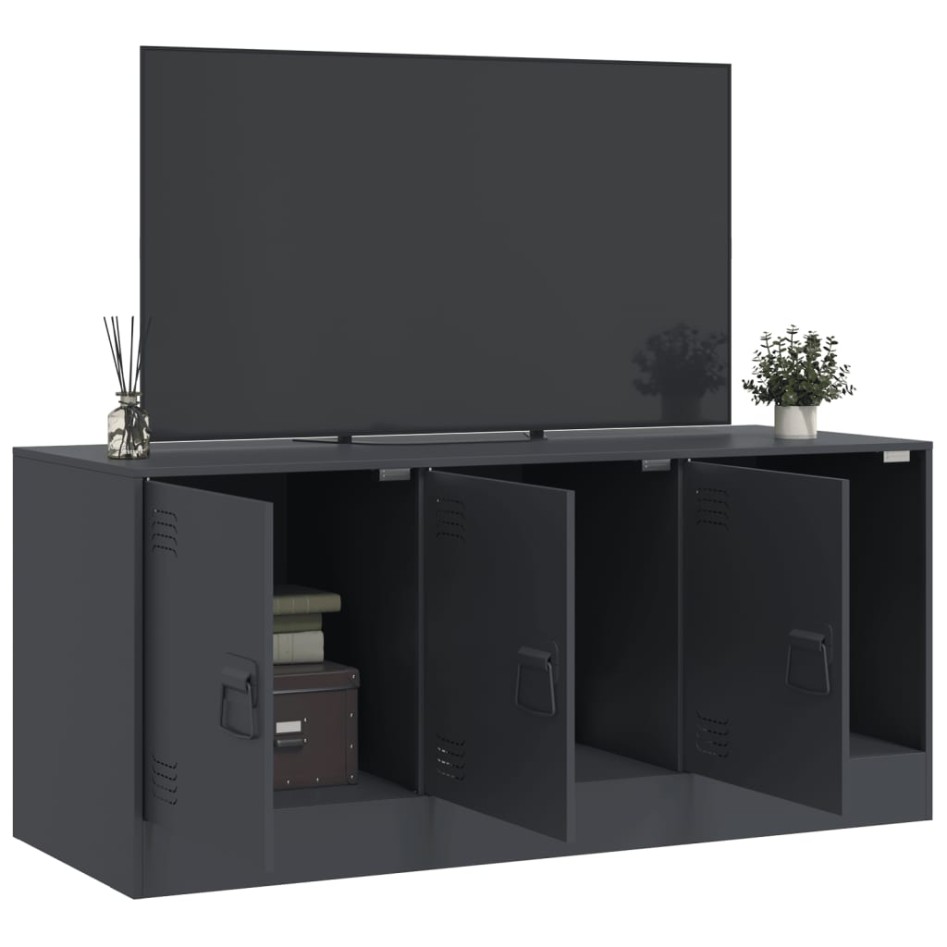Mueble para TV de acero gris antracita 99x39x44