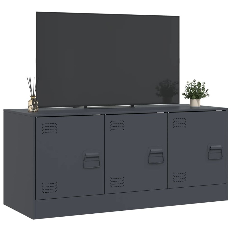 Mueble para TV de acero gris antracita 99x39x44