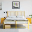 Mesitas de noche 2 unidades acero amarillo 34,5x39x44 cm