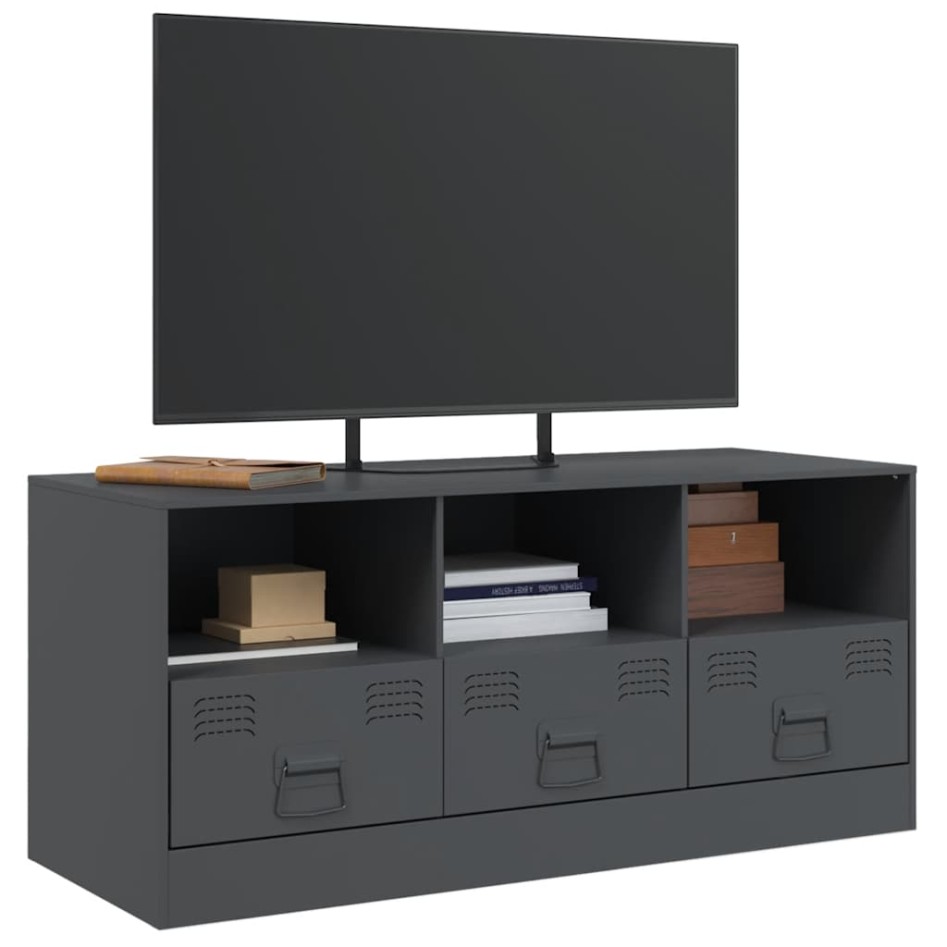 Mueble para TV de acero gris antracita 99x39x44