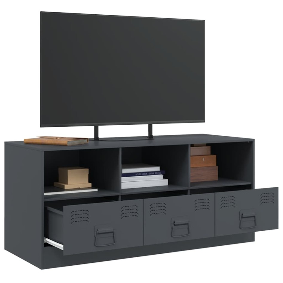 Mueble para TV de acero gris antracita 99x39x44