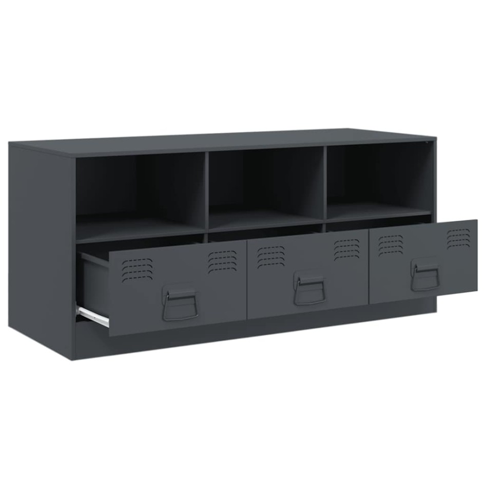 Mueble para TV de acero gris antracita 99x39x44
