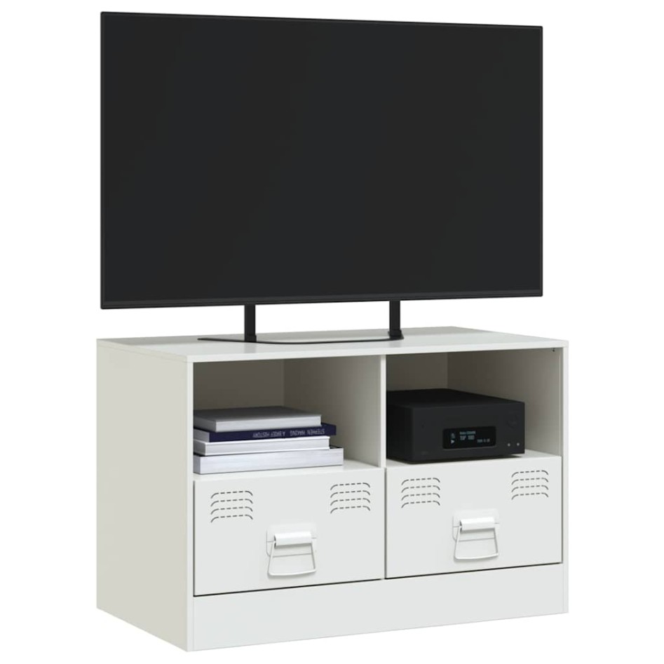 Mueble para TV de acero blanco 67x39x44