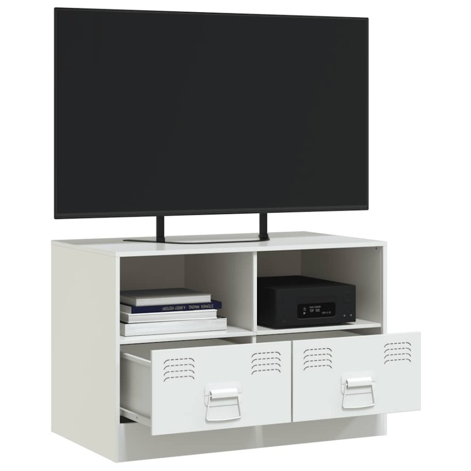Mueble para TV de acero blanco 67x39x44
