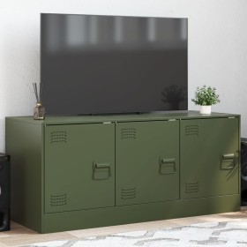 Mueble de TV de acero verde oliva 99x39x44