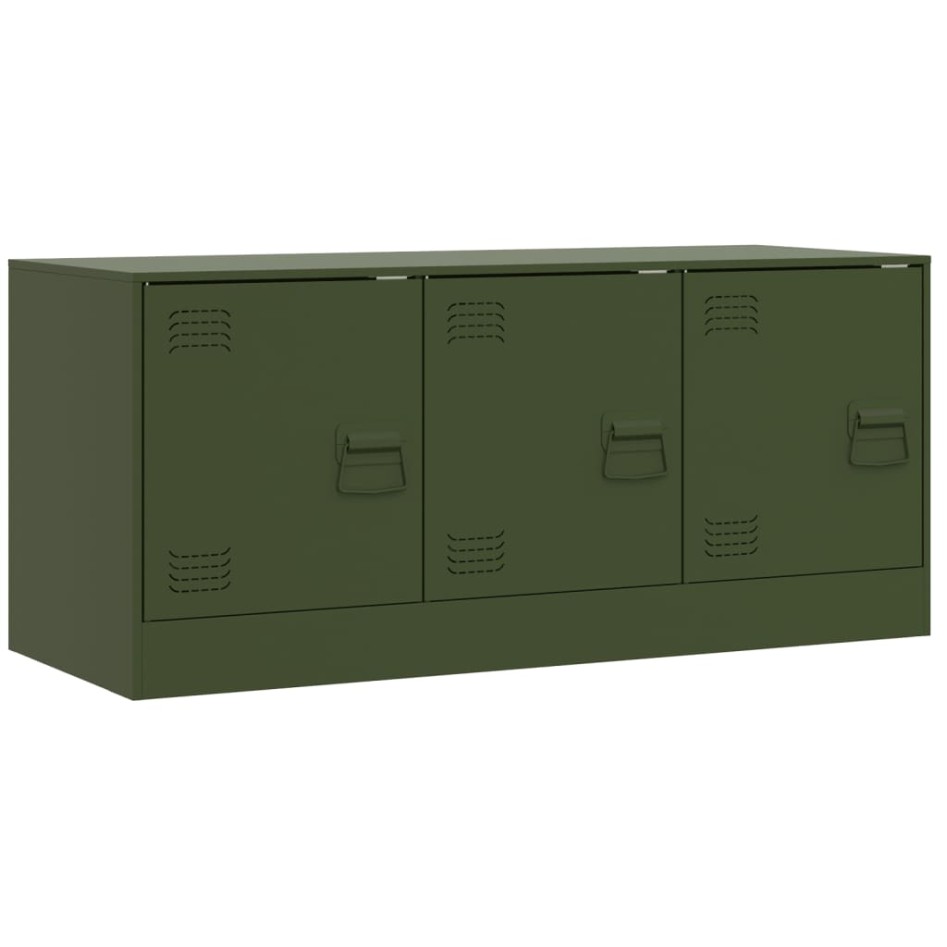 Mueble de TV de acero verde oliva 99x39x44