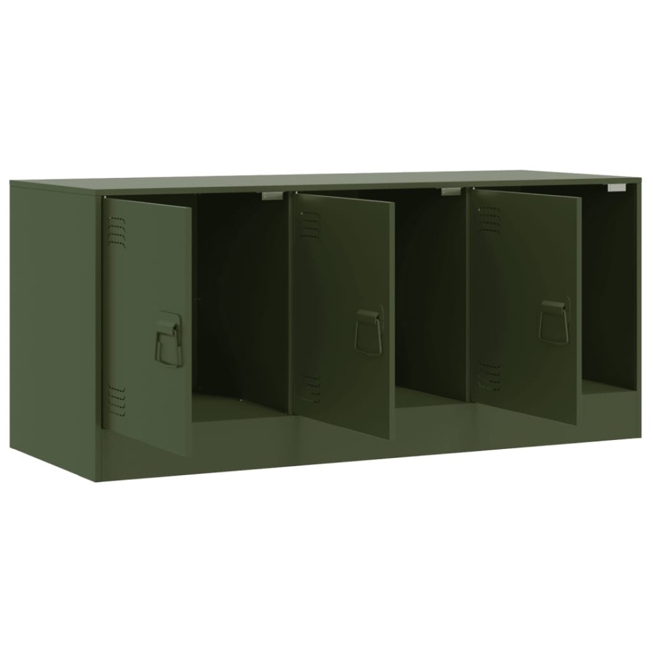 Mueble de TV de acero verde oliva 99x39x44