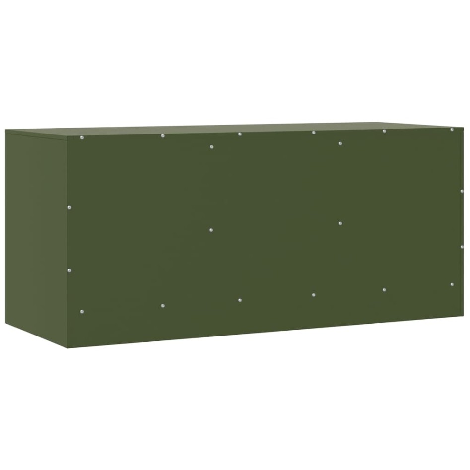 Mueble de TV de acero verde oliva 99x39x44