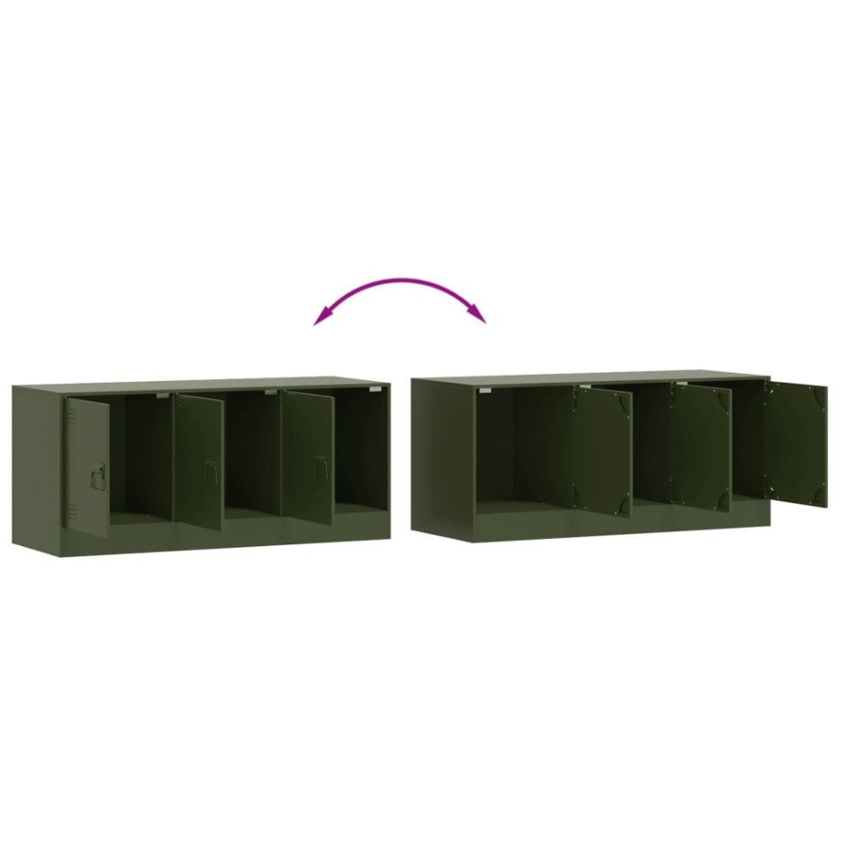 Mueble de TV de acero verde oliva 99x39x44