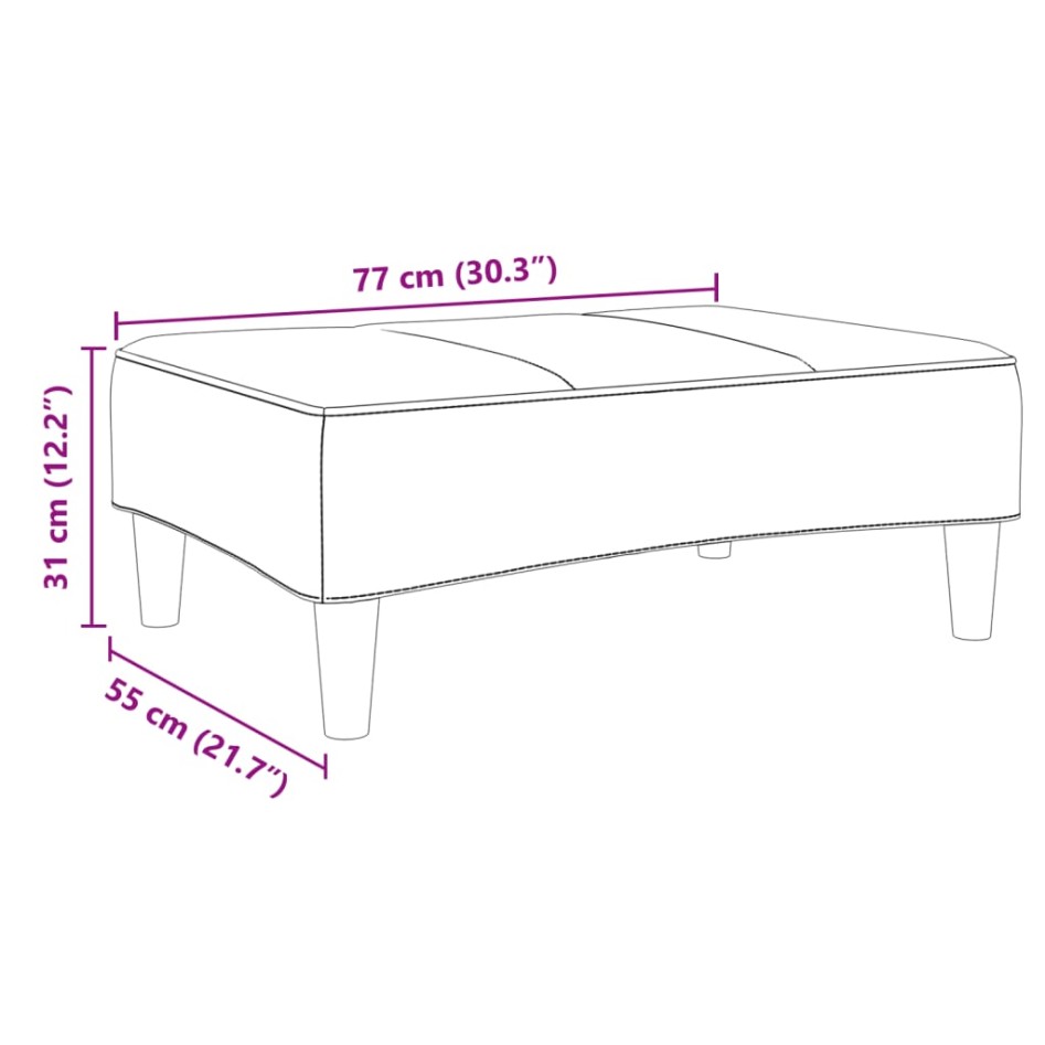 Reposapiés de tela gris claro 77x55x31