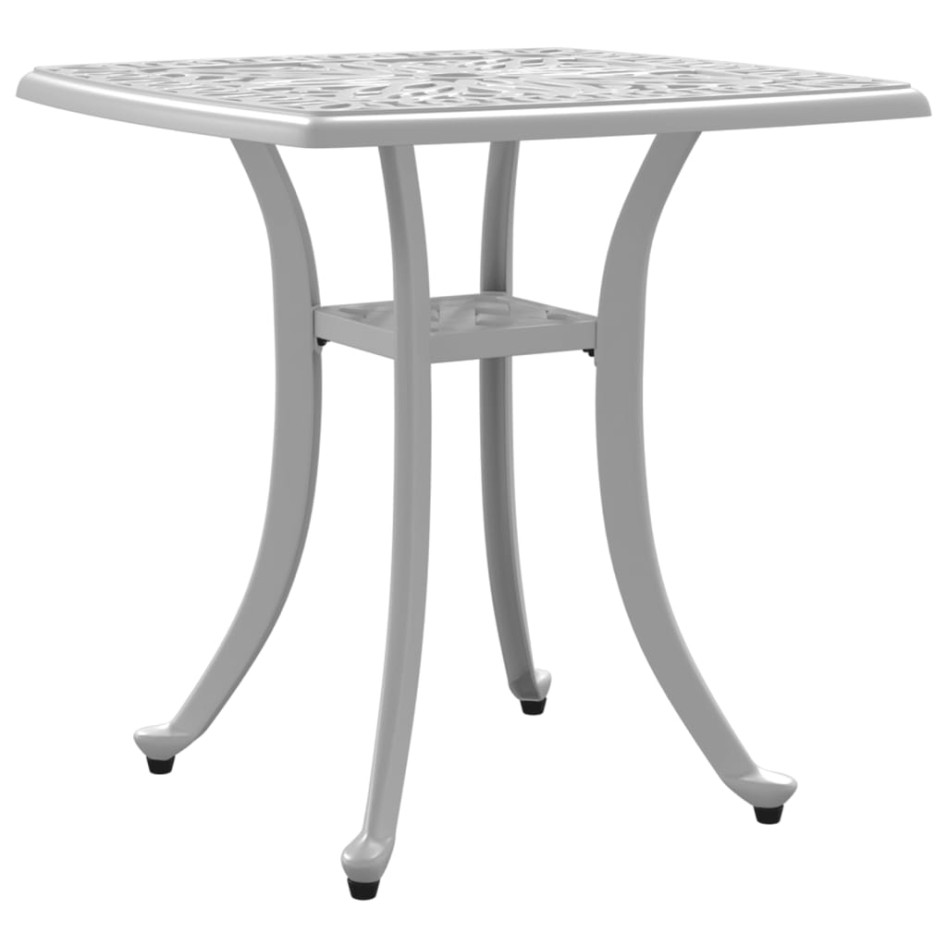 Mesa de jardín aluminio fundido blanco 53x53x53