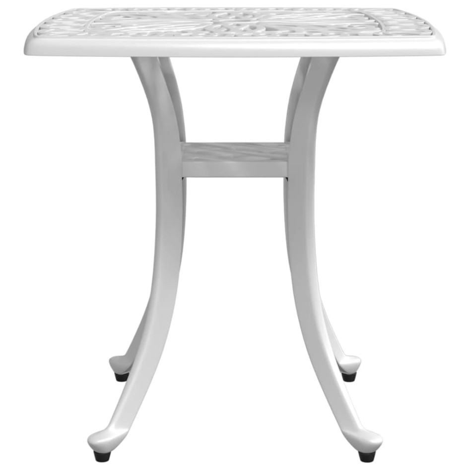 Mesa de jardín aluminio fundido blanco 53x53x53