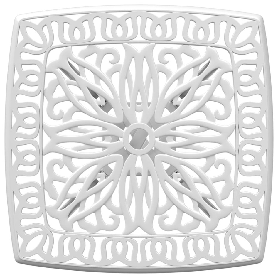Mesa de jardín aluminio fundido blanco 53x53x53