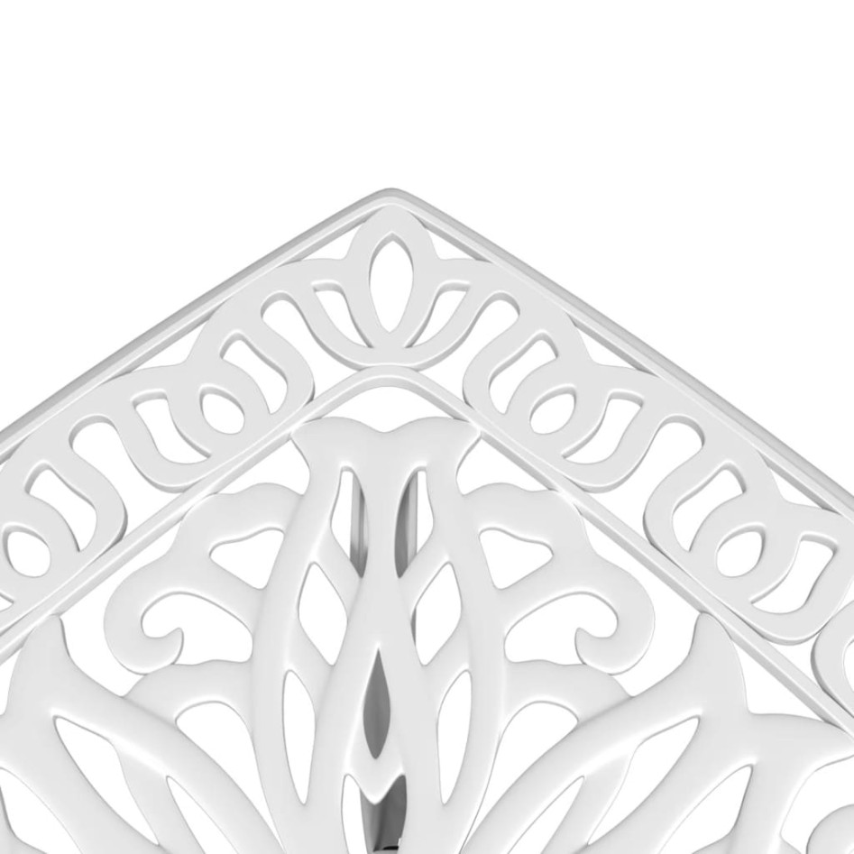 Mesa de jardín aluminio fundido blanco 53x53x53