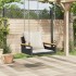 Banco columpio con cojines ratán sintético negro 63x62x40