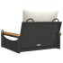 Banco columpio con cojines ratán sintético negro 63x62x40