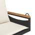Banco columpio con cojines ratán sintético negro 63x62x40