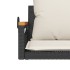 Banco columpio con cojines ratán sintético negro 63x62x40