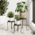 Soportes para plantas 3 uds cerámica negro y