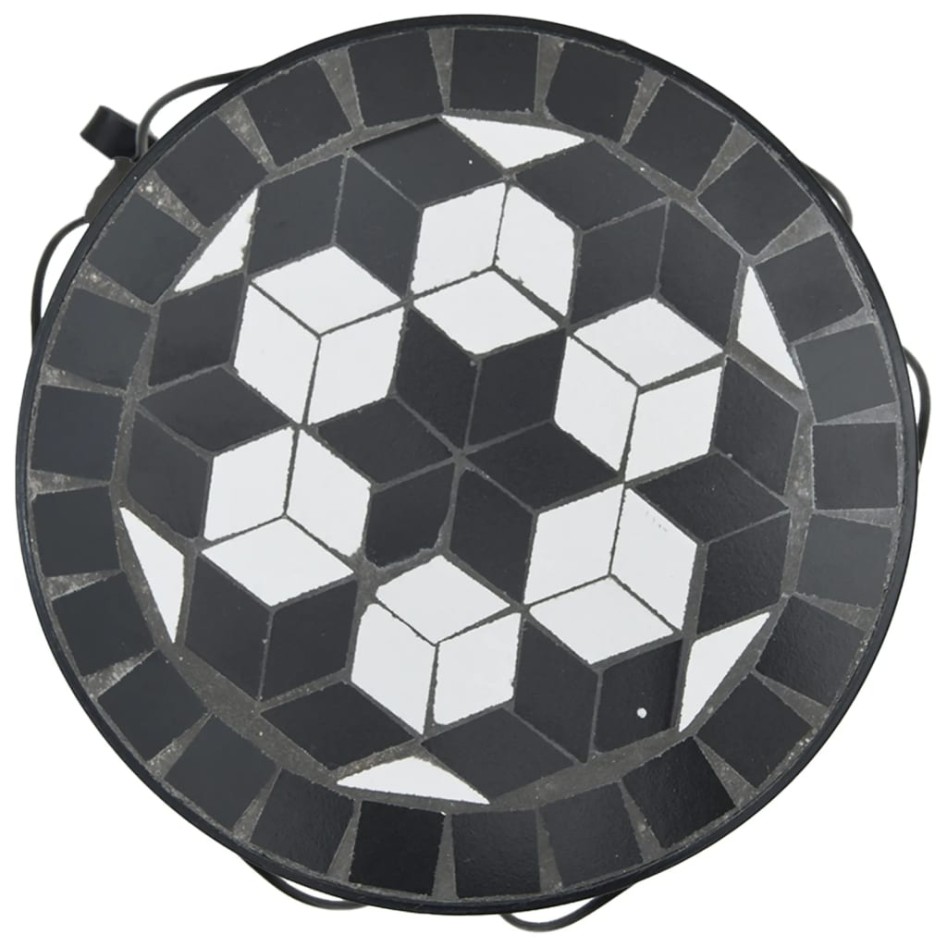 Soportes para plantas 3 uds cerámica negro y