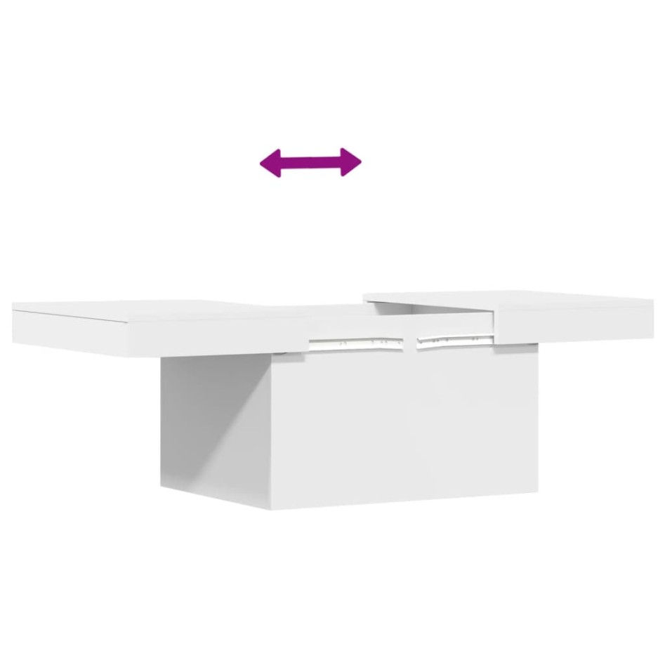 Mesa de centro madera de ingeniería blanca 80x55x40