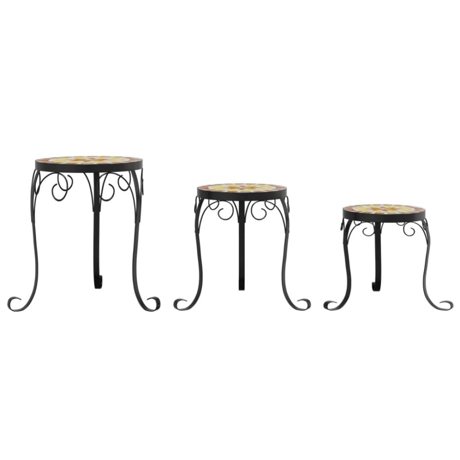 Soportes para plantas 3 uds cerámica terracota y