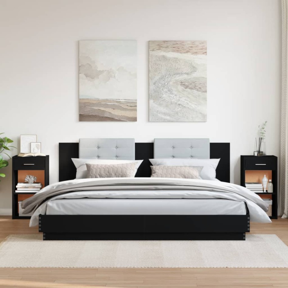 Mesitas de noche 2 uds madera de ingeniería negro 35x34x65