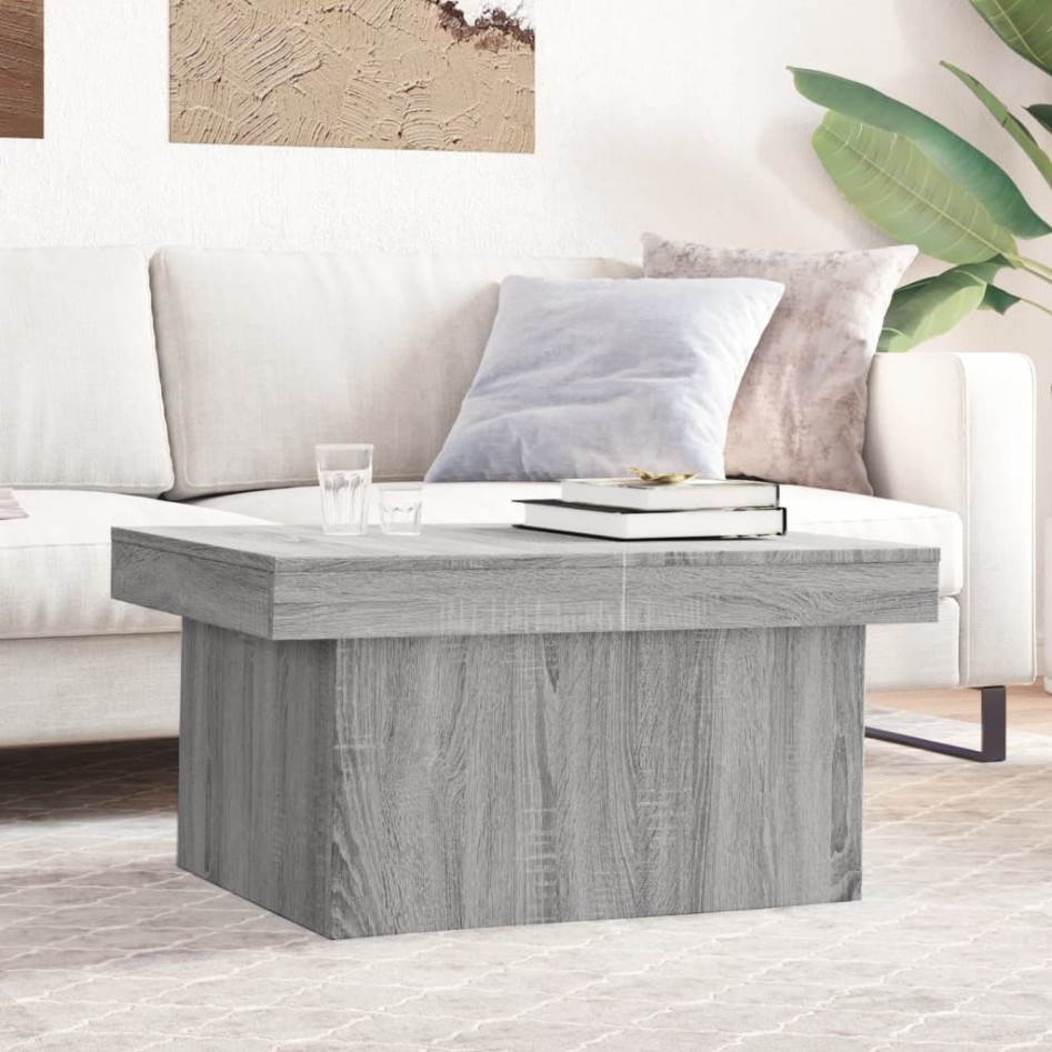 Mesa de centro madera de ingeniería gris Sonoma 80x55x40