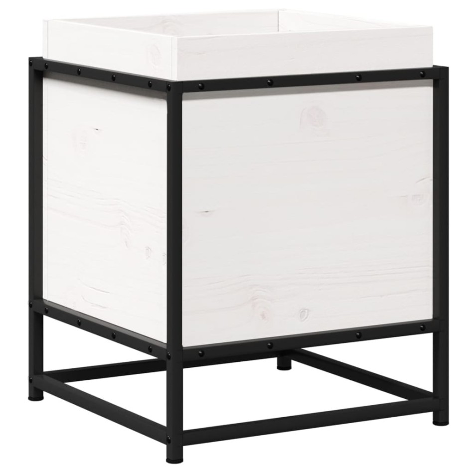 Jardinera de madera maciza de pino blanca 40x40x50