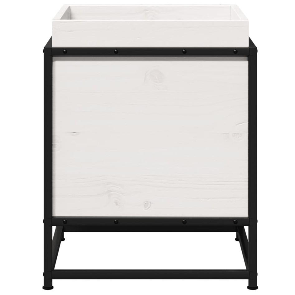 Jardinera de madera maciza de pino blanca 40x40x50