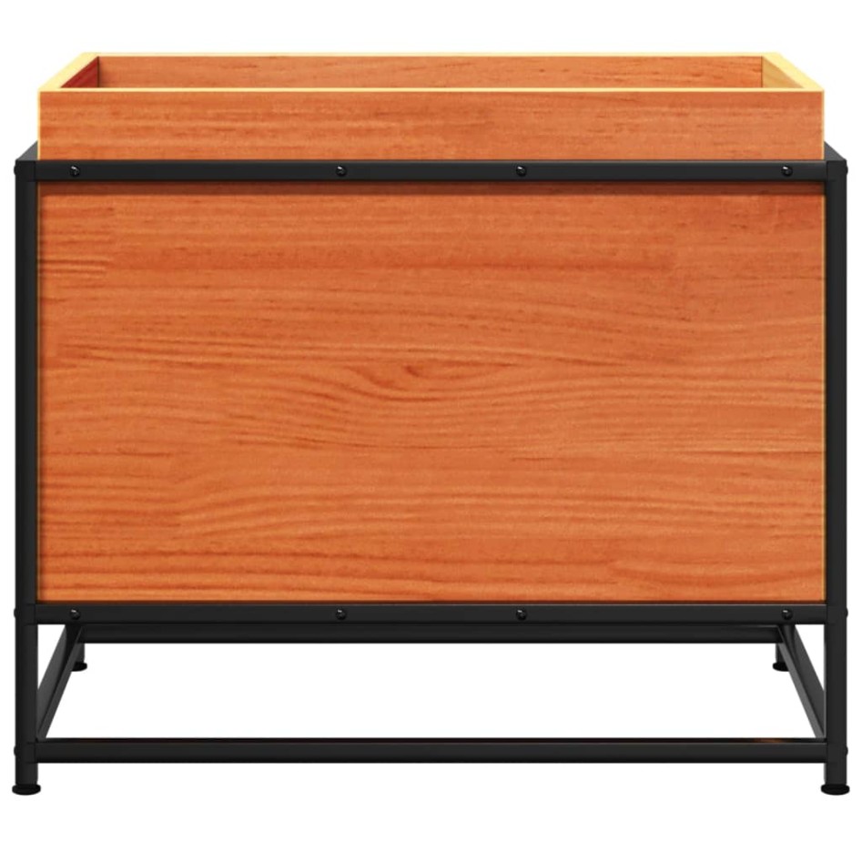 Jardinera de madera maciza pino marrón cera 60x40x50