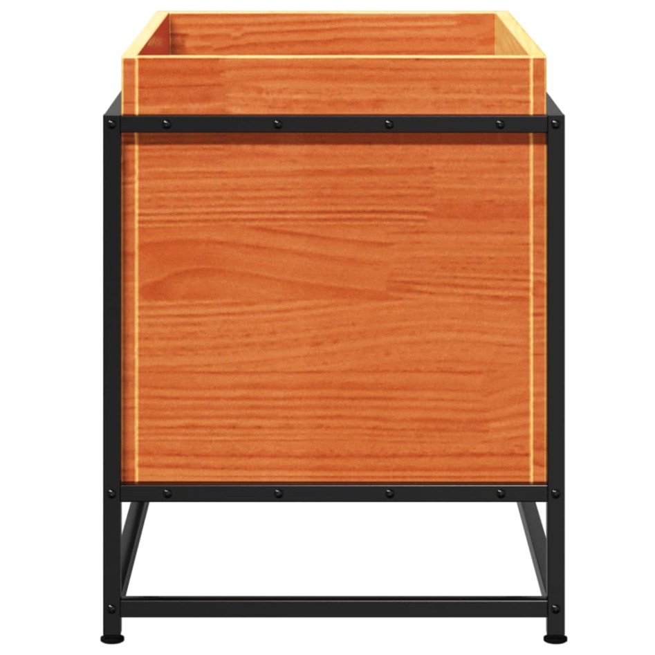 Jardinera de madera maciza pino marrón cera 60x40x50