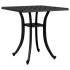 Mesa de jardín aluminio fundido negro 80x80x75