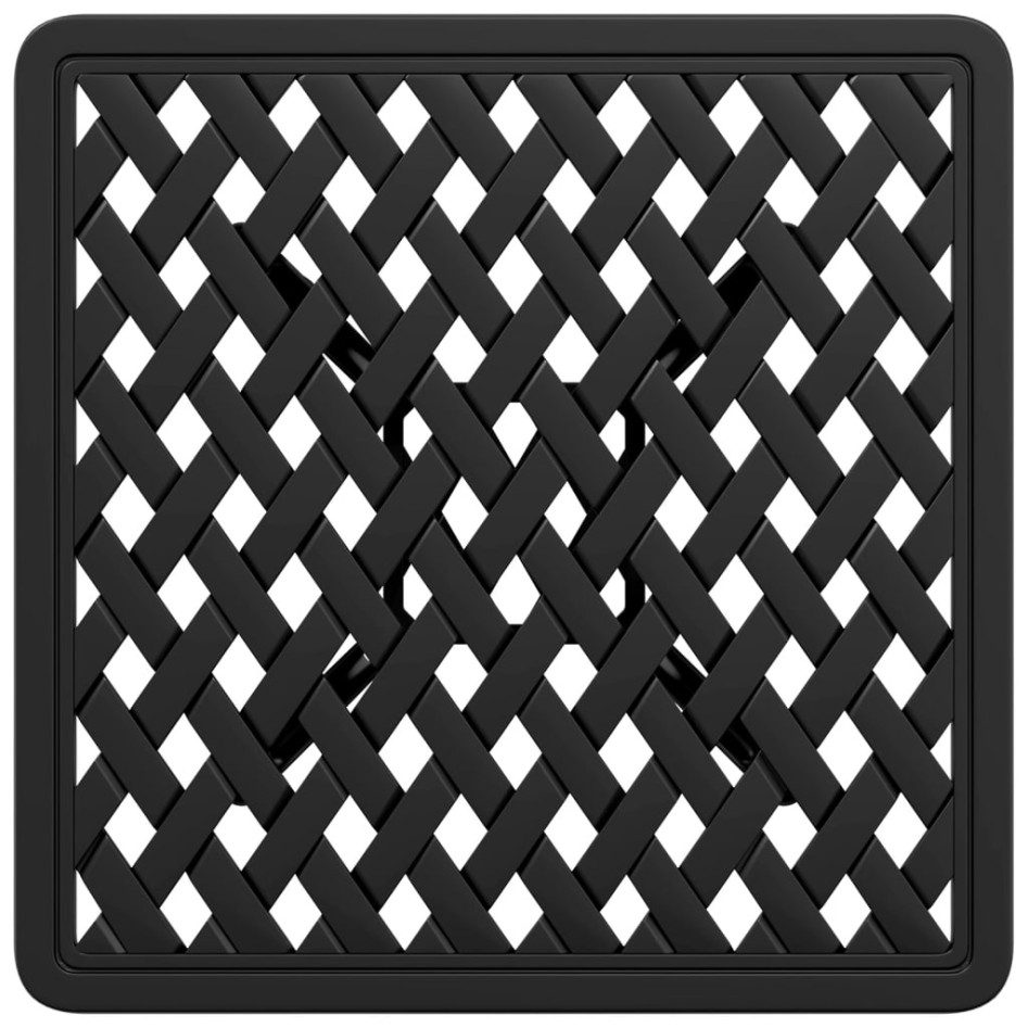 Mesa de jardín aluminio fundido negro 80x80x75