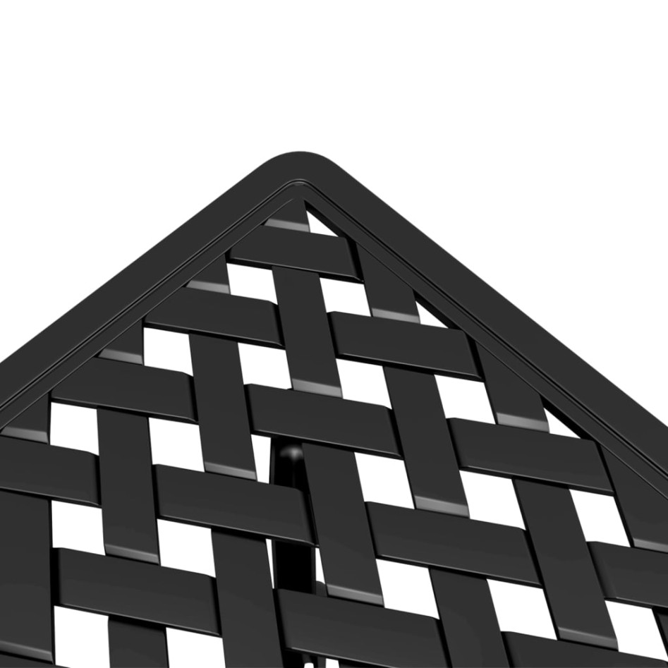 Mesa de jardín aluminio fundido negro 80x80x75
